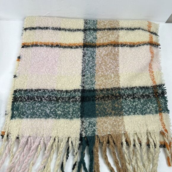 Steve Madden Blanket Scarf Plaid with Fringe Detail Cozy Warm Winter Multicolor - Picture 6 of 8